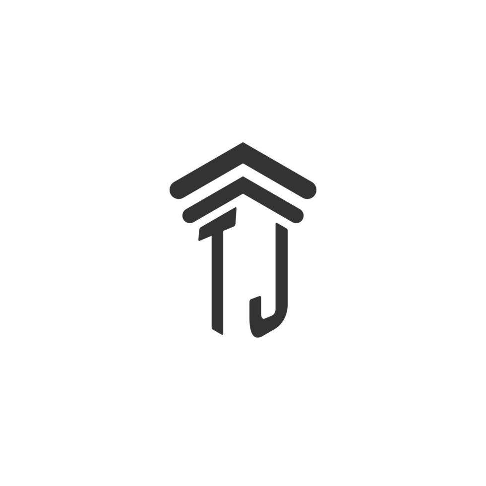 tj inicial para design de logotipo de escritório de advocacia vetor