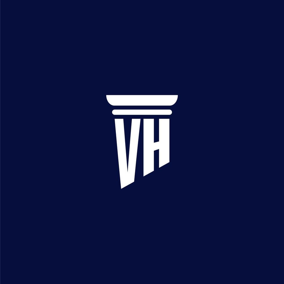 vh design de logotipo de monograma inicial para escritório de advocacia vetor