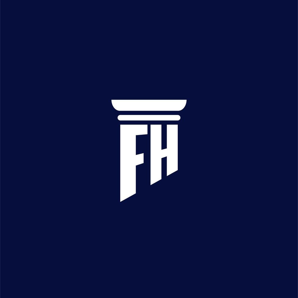 fh design de logotipo de monograma inicial para escritório de advocacia vetor