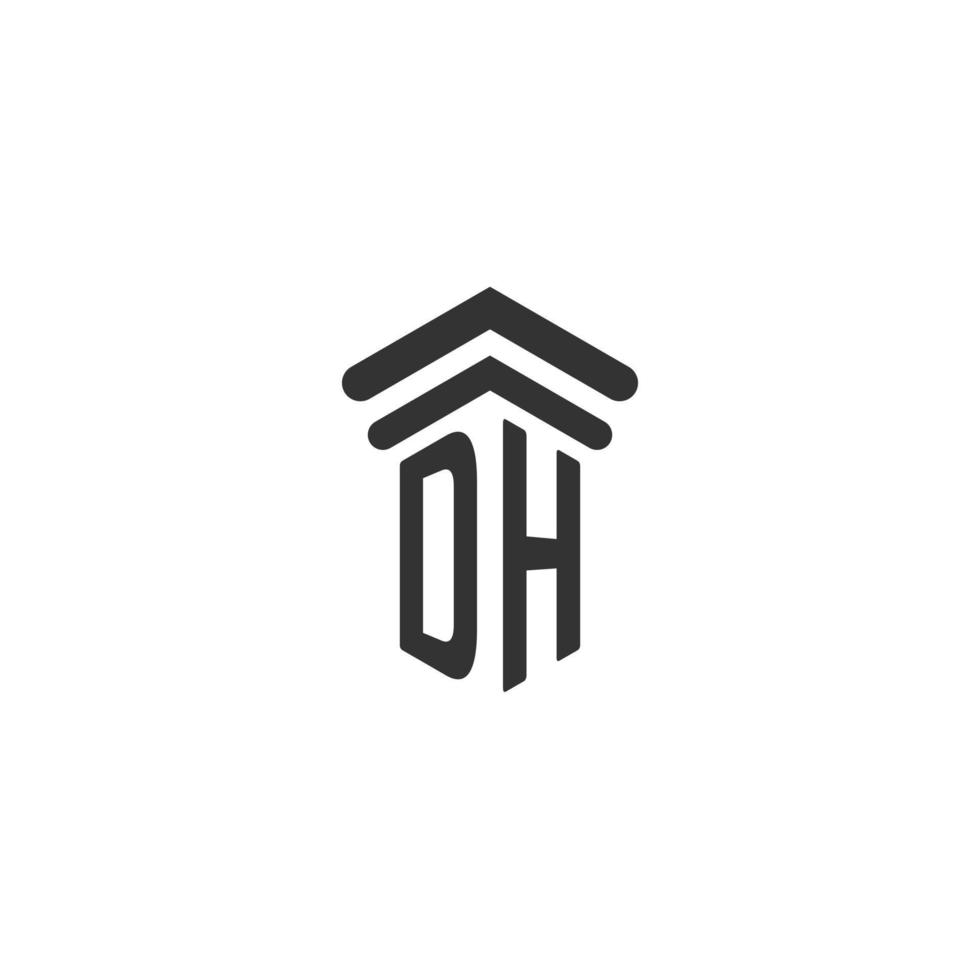 dh inicial para design de logotipo de escritório de advocacia vetor