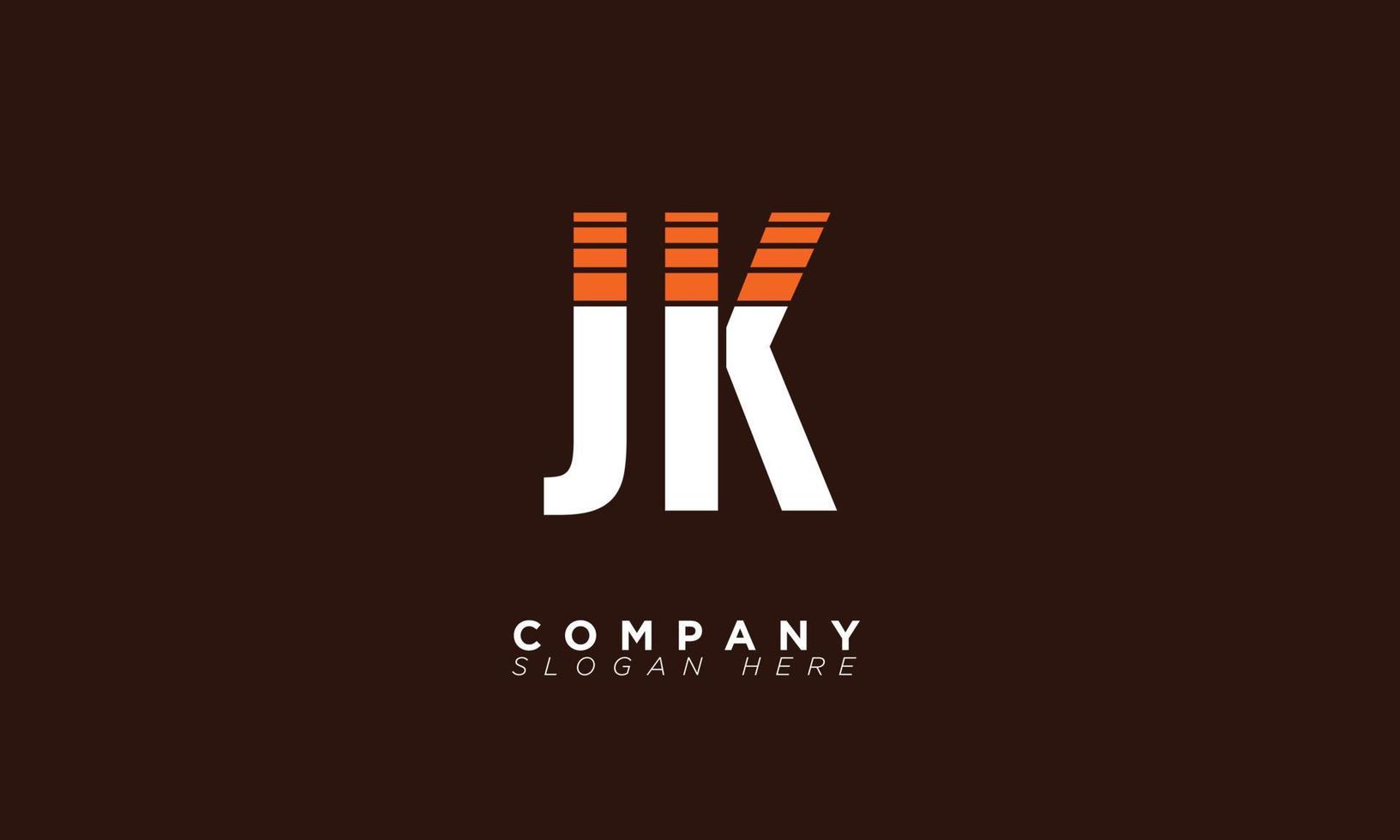 jk letras do alfabeto iniciais monograma logotipo j e k vetor