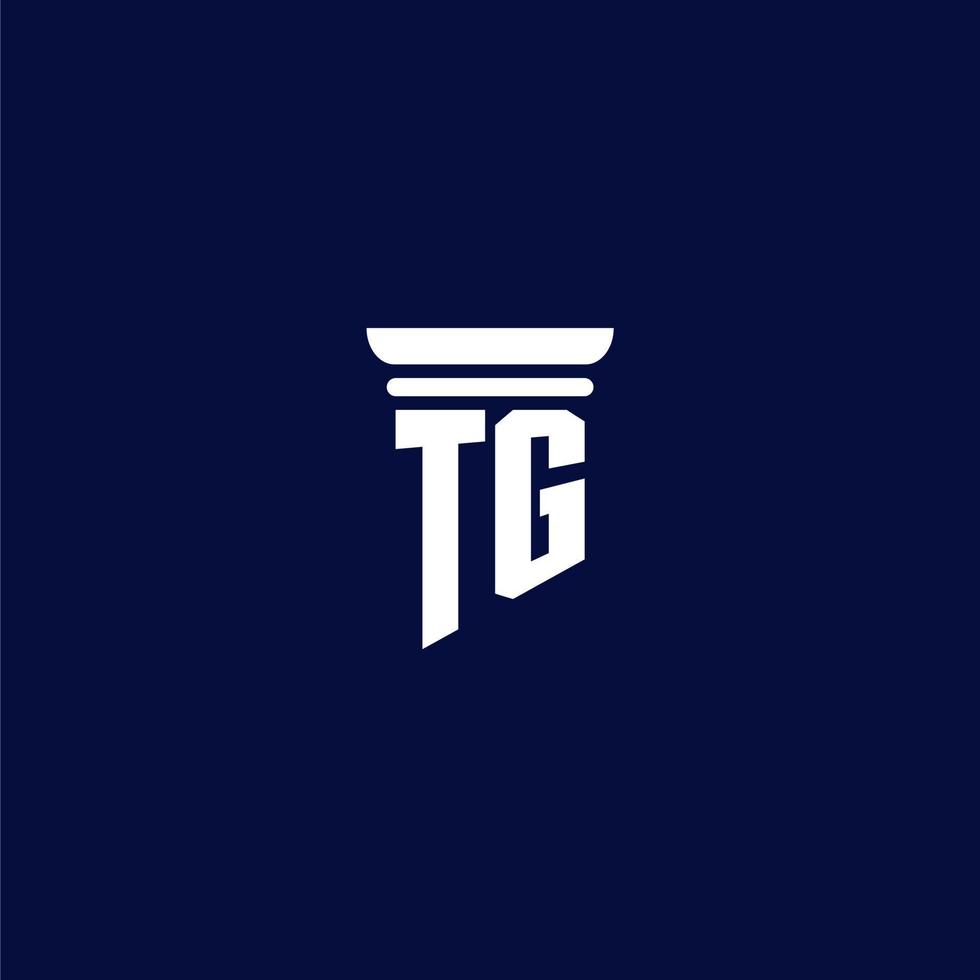 design de logotipo de monograma inicial tg para escritório de advocacia vetor