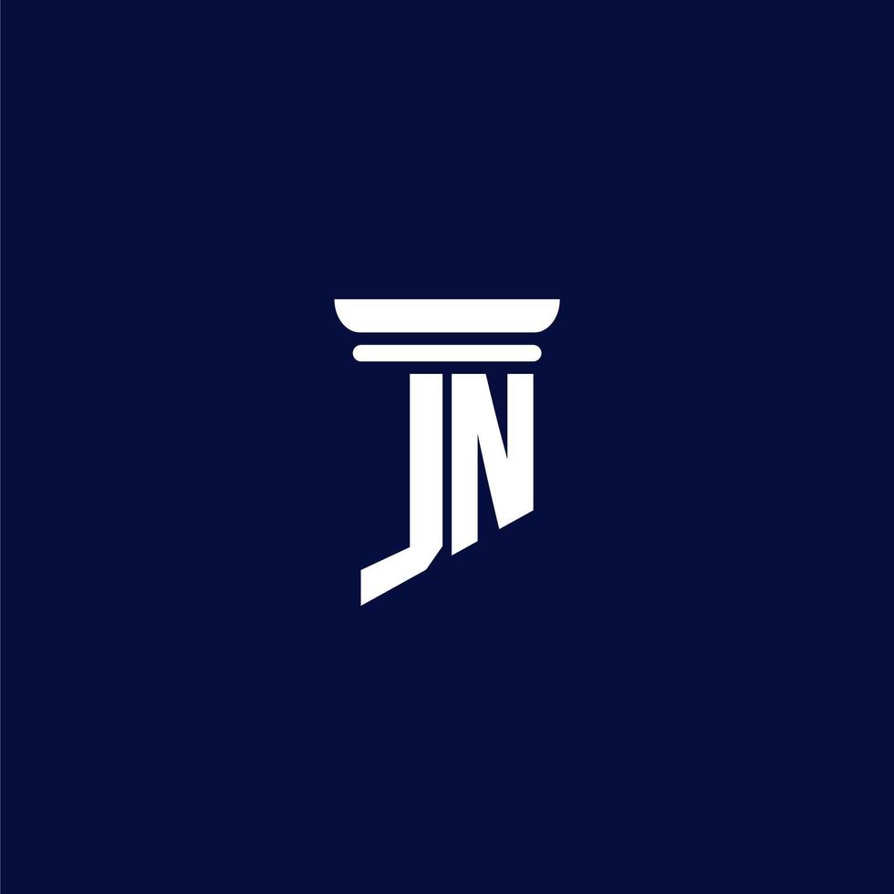 jn design de logotipo de monograma inicial para escritório de advocacia vetor