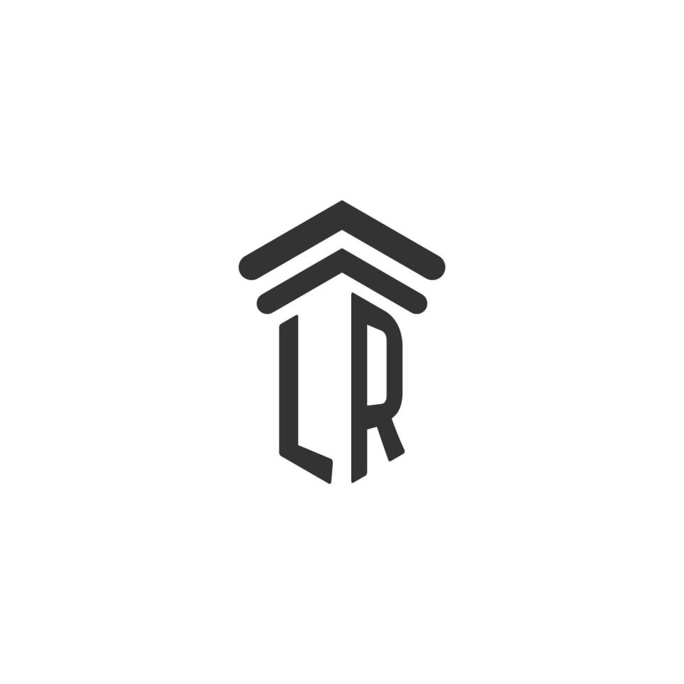 lr inicial para design de logotipo de escritório de advocacia vetor