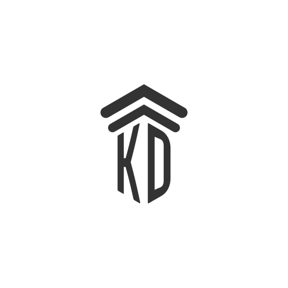 kd inicial para design de logotipo de escritório de advocacia vetor