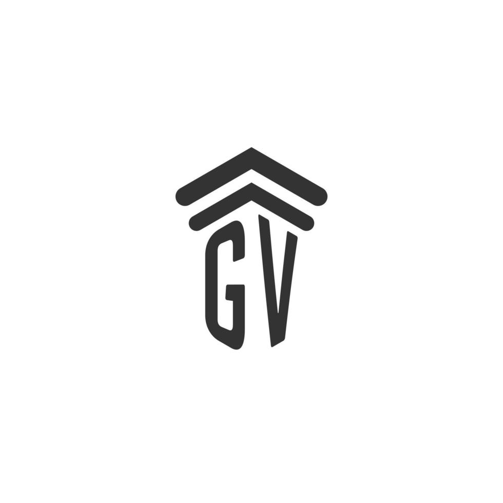 gv inicial para design de logotipo de escritório de advocacia vetor