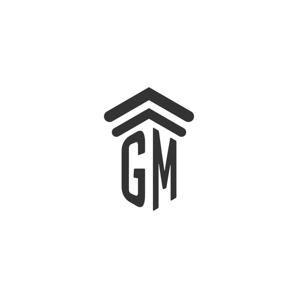 gm inicial para design de logotipo de escritório de advocacia vetor