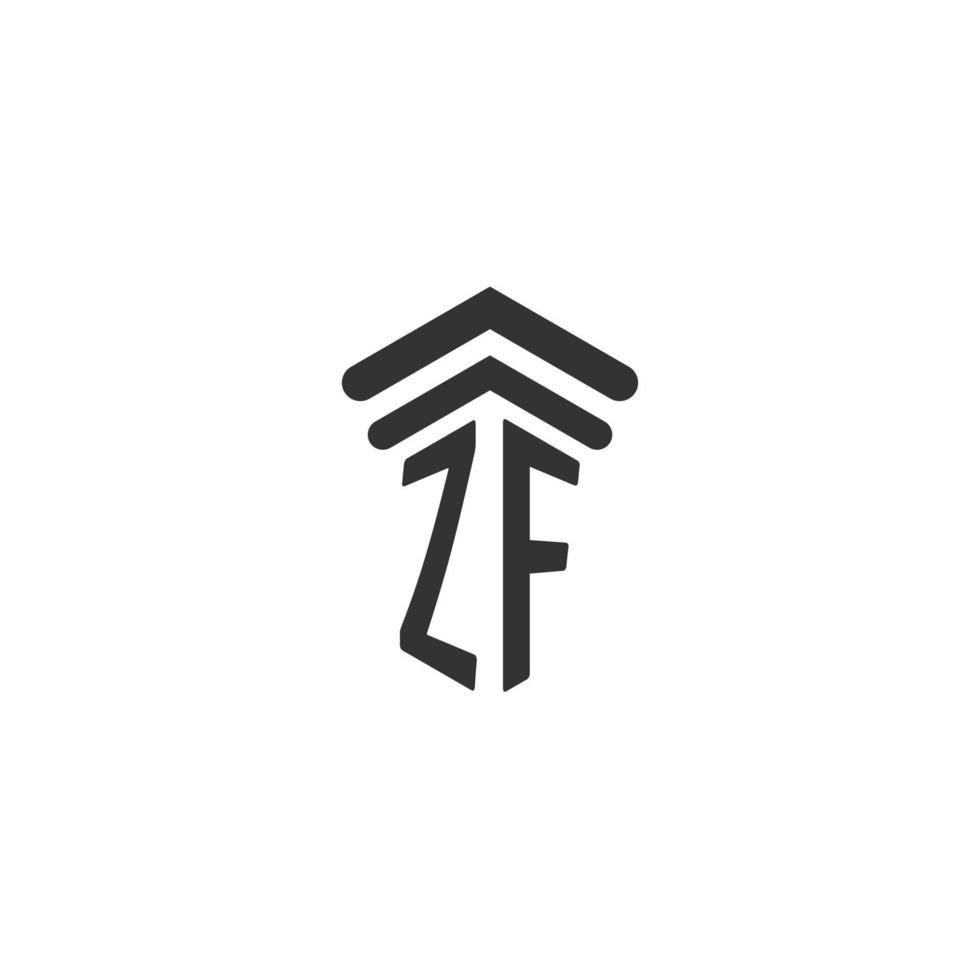 zf inicial para design de logotipo de escritório de advocacia vetor