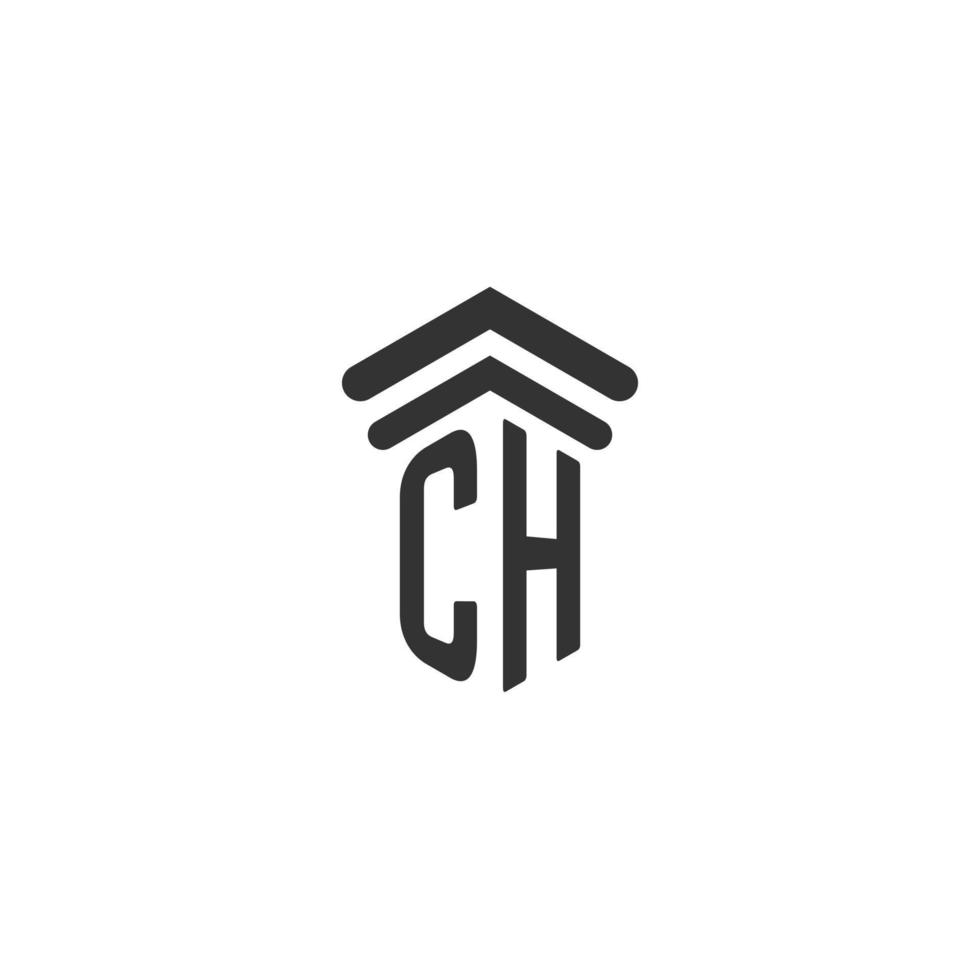 ch inicial para design de logotipo de escritório de advocacia vetor