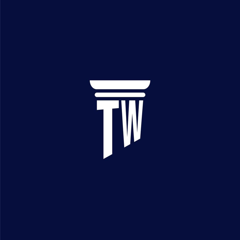 tw design de logotipo de monograma inicial para escritório de advocacia vetor