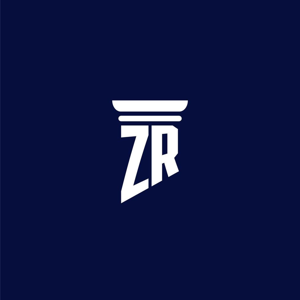 design de logotipo de monograma inicial zr para escritório de advocacia vetor