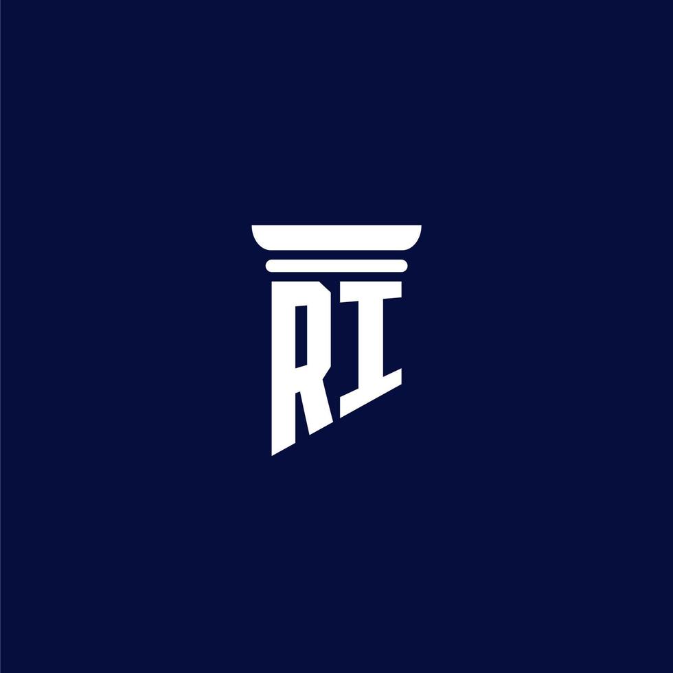 ri design inicial do logotipo do monograma para escritório de advocacia vetor