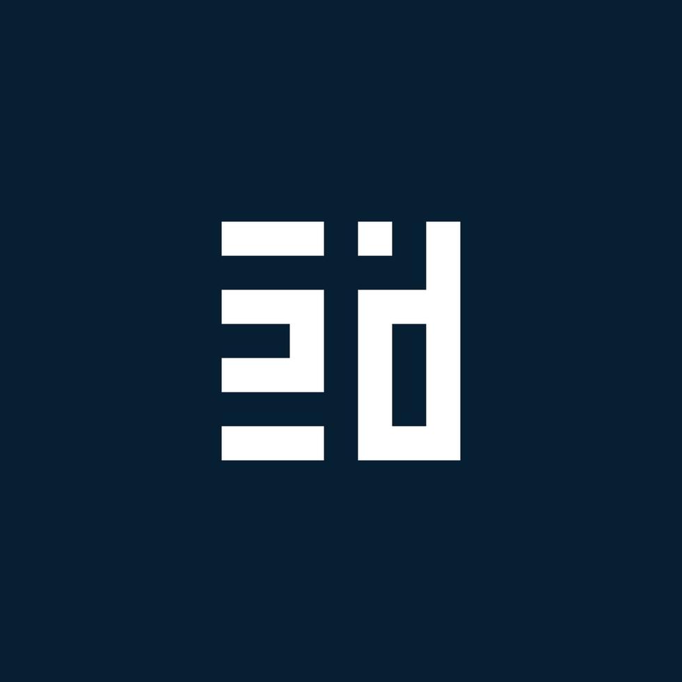 zd logotipo inicial do monograma com estilo geométrico vetor