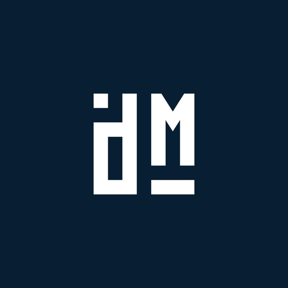 dm logotipo inicial do monograma com estilo geométrico vetor