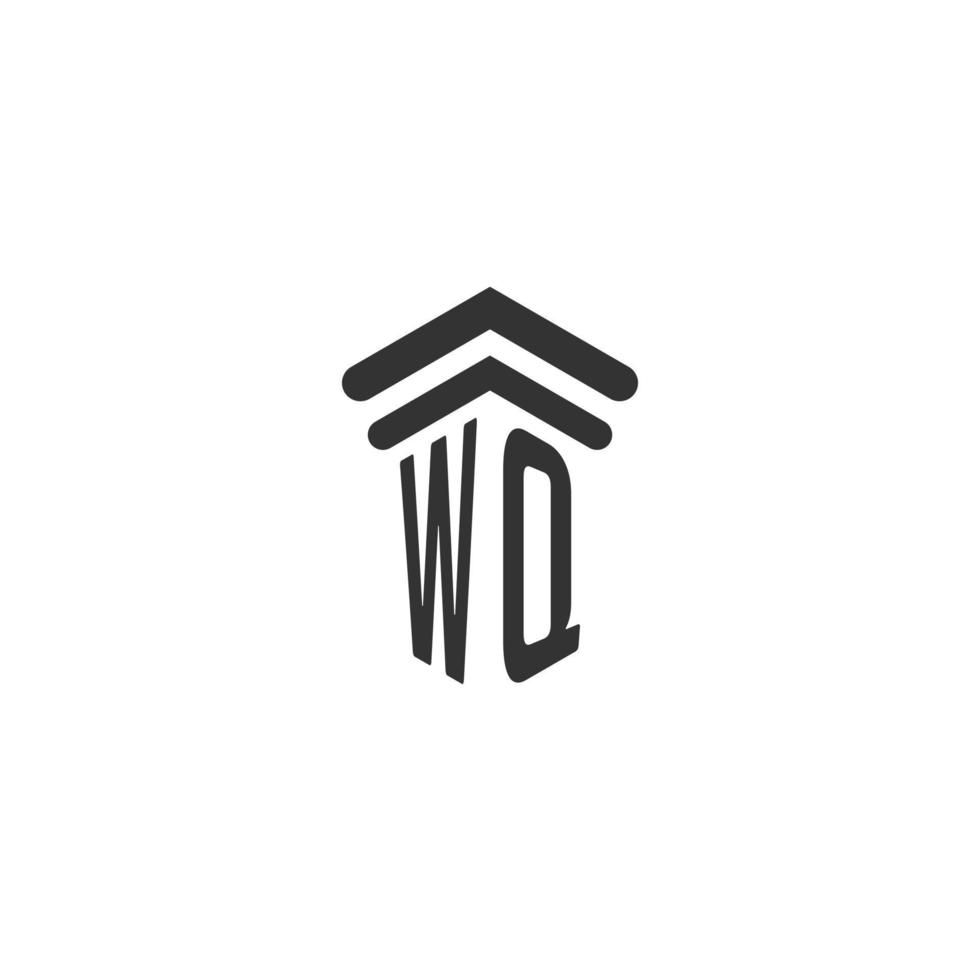 wq inicial para design de logotipo de escritório de advocacia vetor