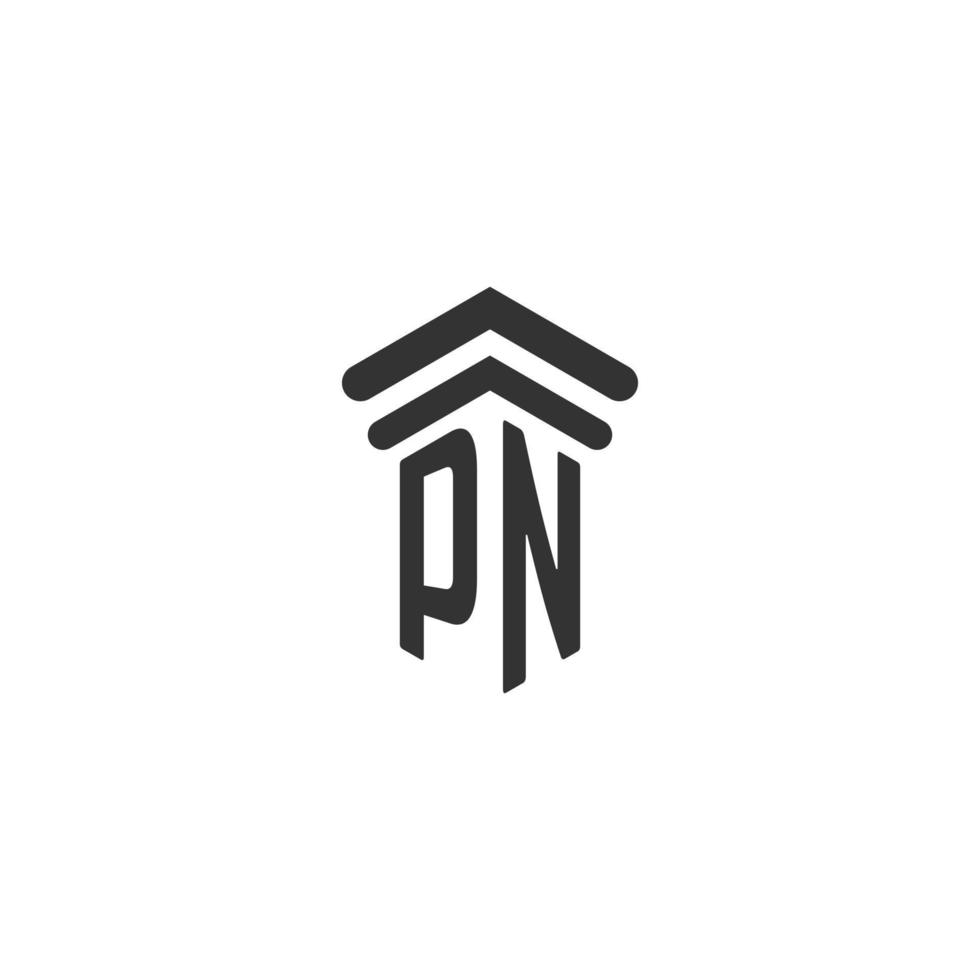 pn inicial para design de logotipo de escritório de advocacia vetor