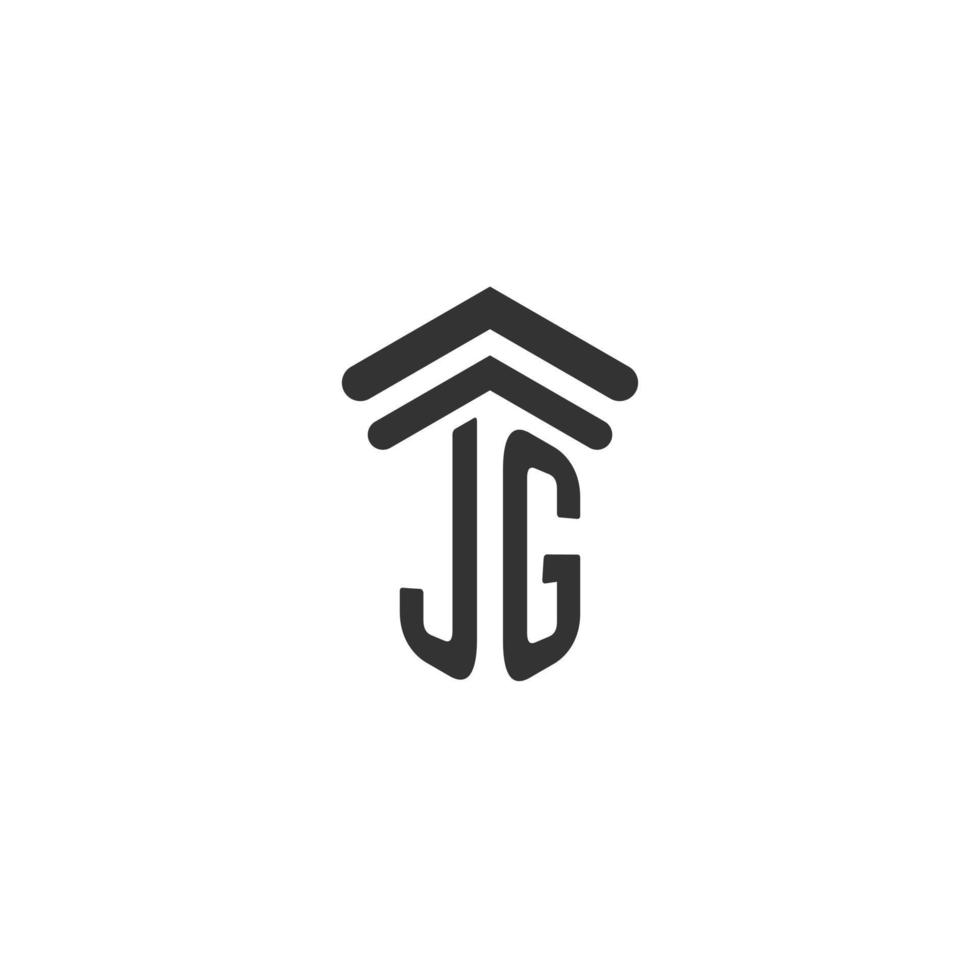 jg inicial para design de logotipo de escritório de advocacia vetor