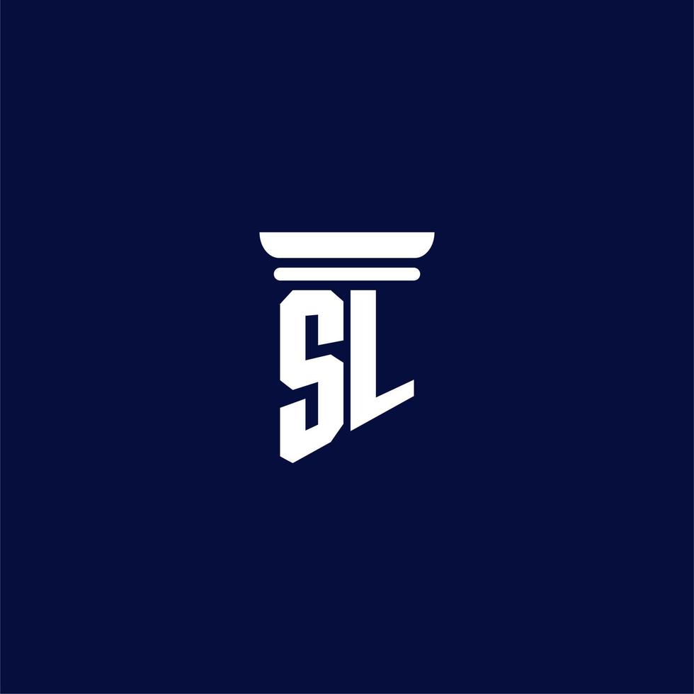 sl design de logotipo de monograma inicial para escritório de advocacia vetor