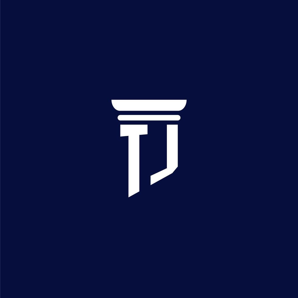 design de logotipo de monograma inicial tj para escritório de advocacia vetor