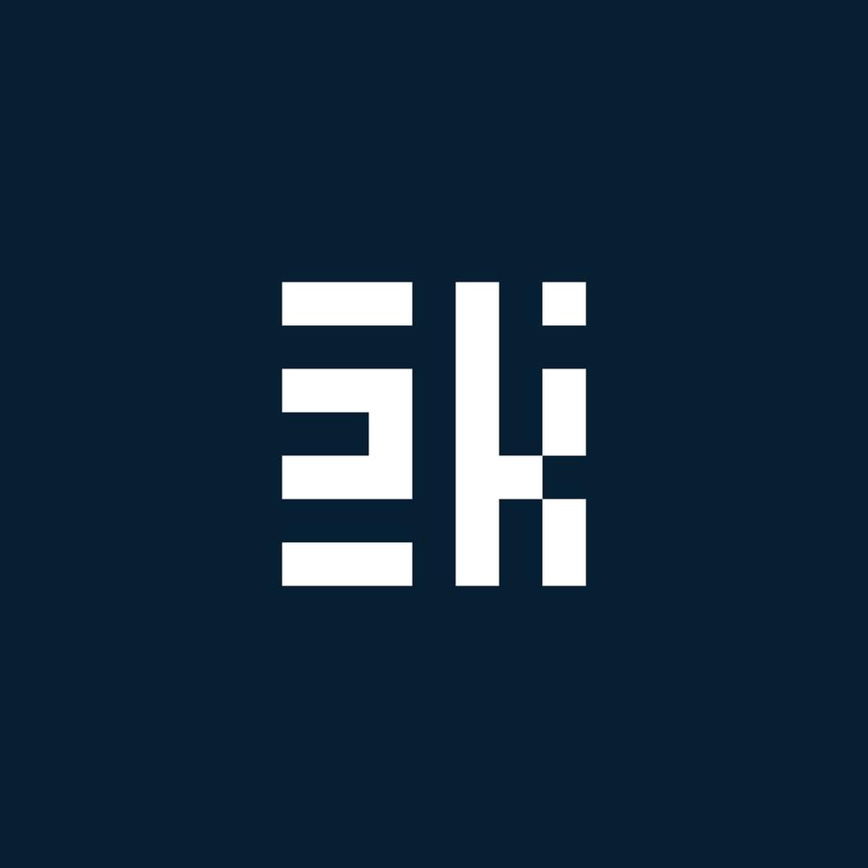 zk logotipo inicial do monograma com estilo geométrico vetor
