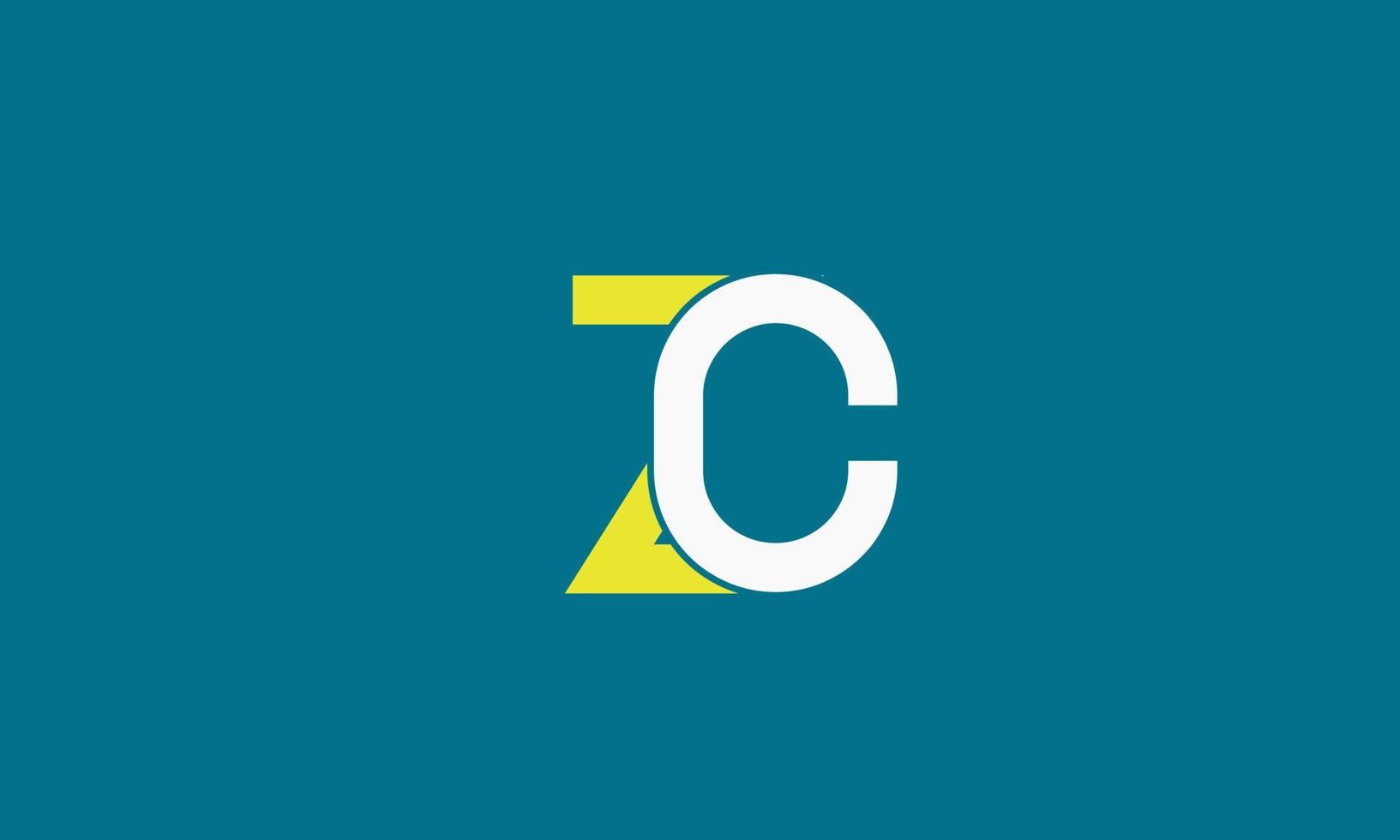 letras do alfabeto iniciais monograma logotipo zc, cz, z e c vetor
