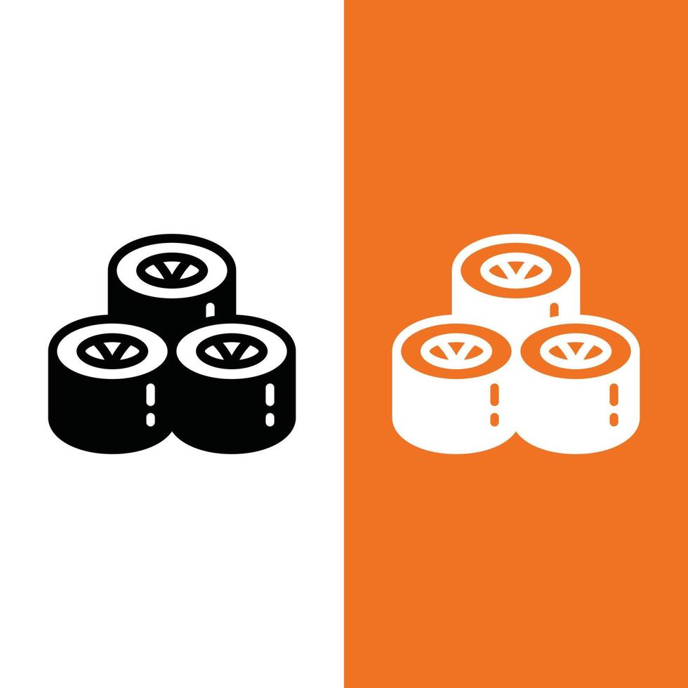 logotipo de ícone de vetor de sushi no estilo glifo