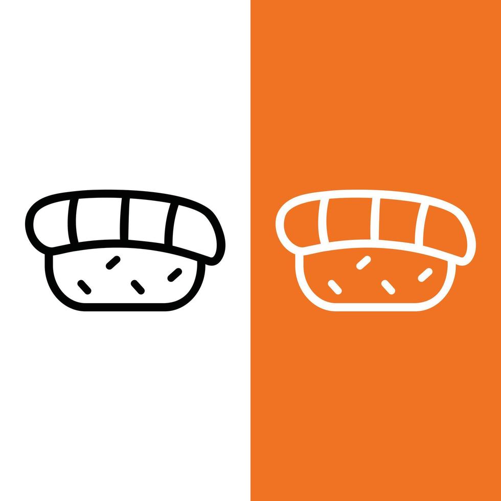 logotipo de ícone de vetor de sushi no estilo de contorno