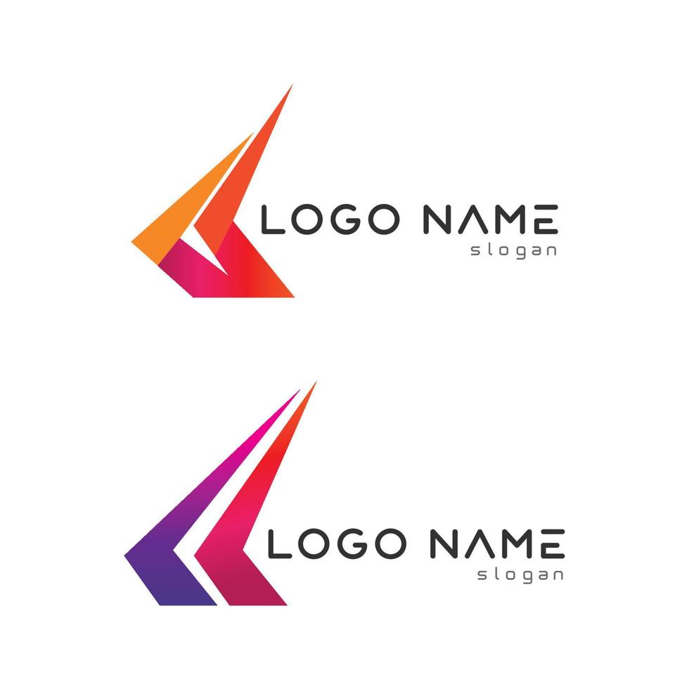 vetor de design de logotipo de seta para música, mídia, play, áudio digital e velocidade, finanças, logotipo de modelo de negócios