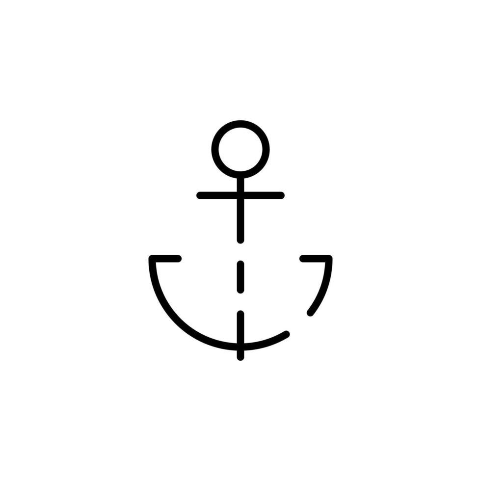 âncora, modelo de logotipo de ilustração vetorial ícone de linha pontilhada porta. adequado para muitos propósitos. vetor