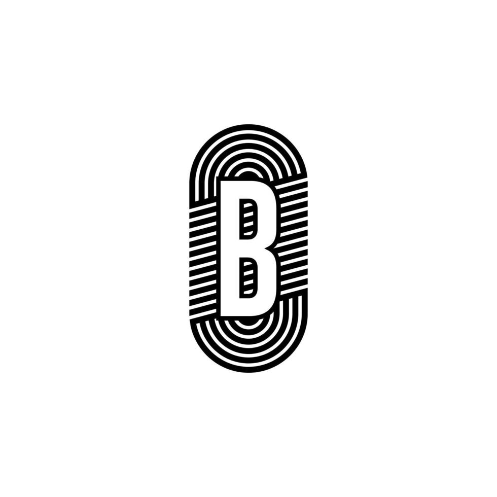 conceito de design de logotipo simples preto moderno letra b vetor