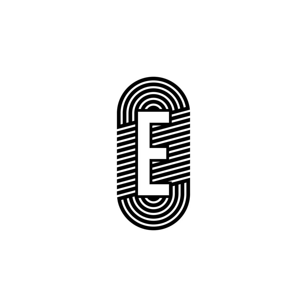 conceito de design de logotipo simples preto moderno letra e vetor