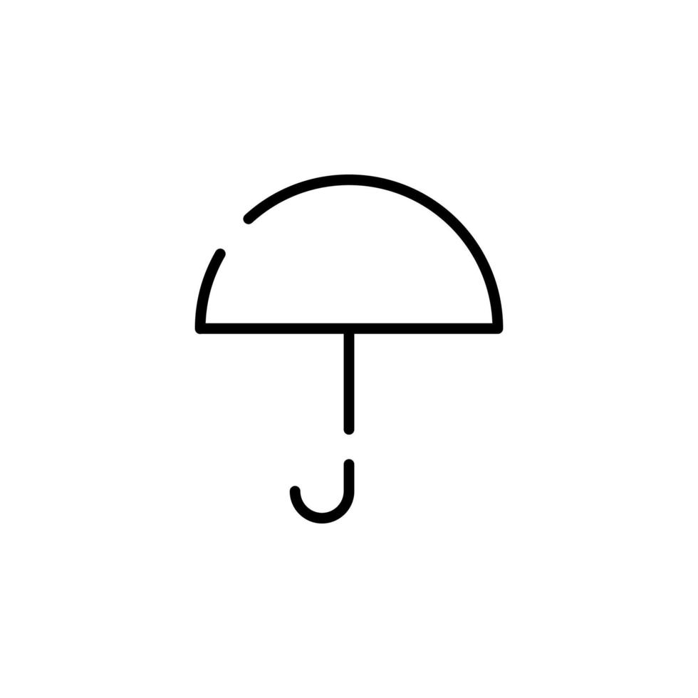 guarda-chuva, tempo, modelo de logotipo de ilustração vetorial de ícone de linha pontilhada de proteção. adequado para muitos propósitos. vetor