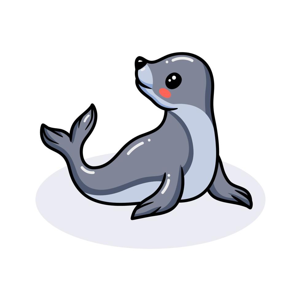 desenho de foca bonitinha posando vetor