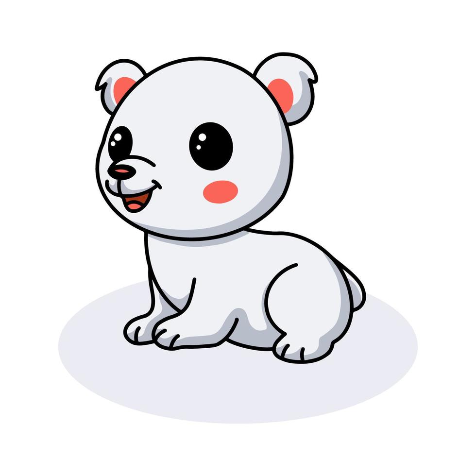 desenho de urso polar bonitinho sentado vetor