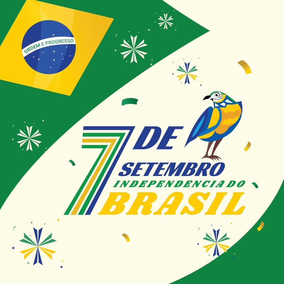 saudações independência brasil 7 de setembro vetor