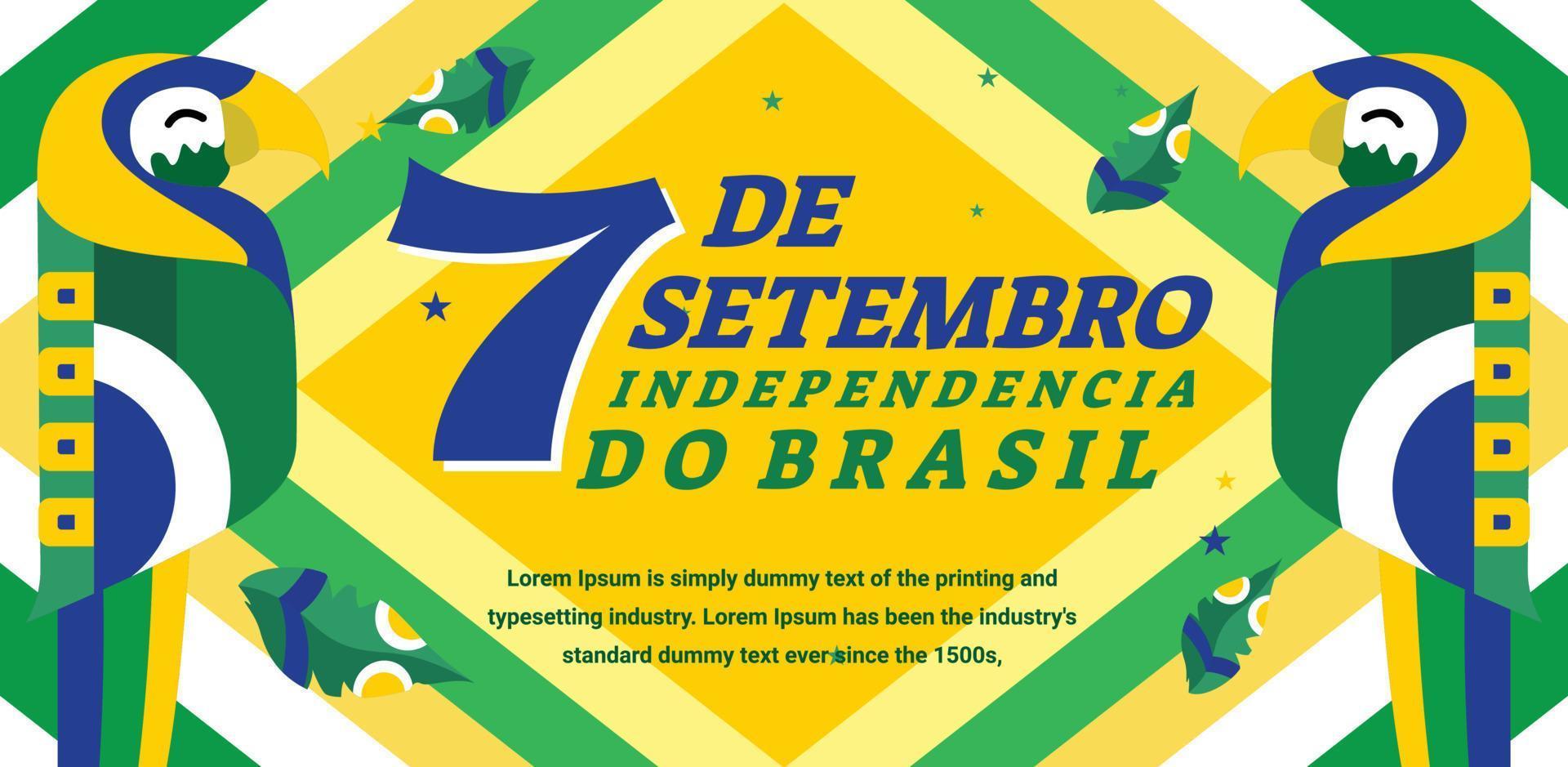 banner longo com evento de independência do brasil vetor