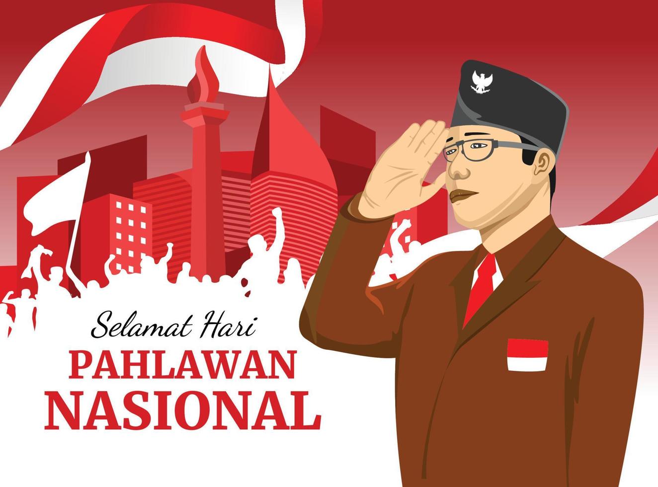 honra no dia da independência indonésia 17 de agosto vetor