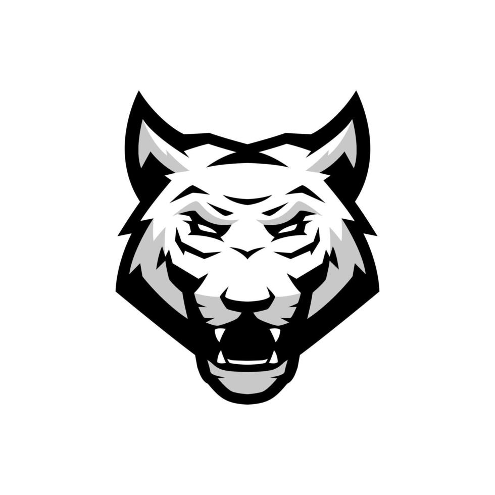 logotipo da mascote do tigre branco vetor