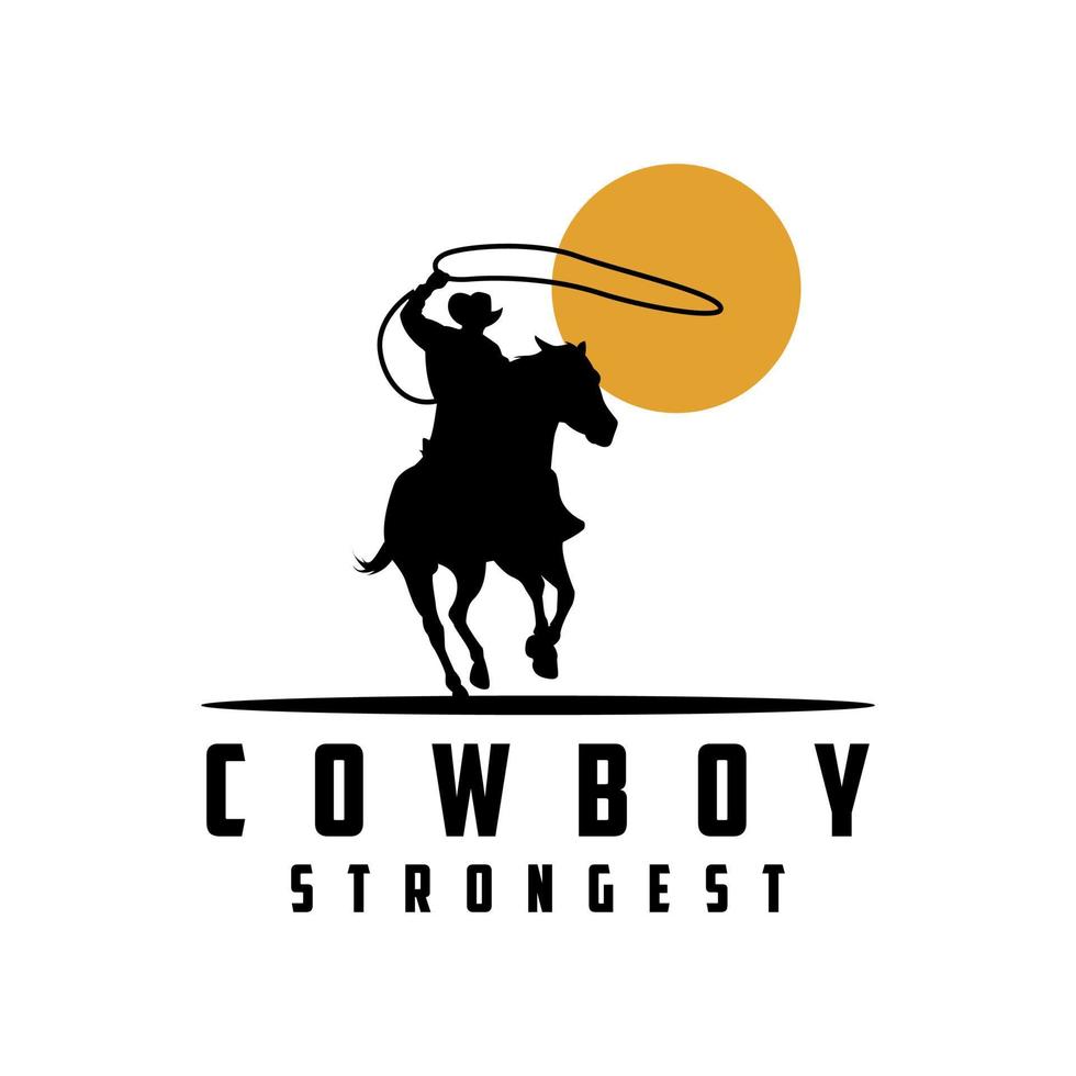 design de logotipo mais forte de cowboy vetor