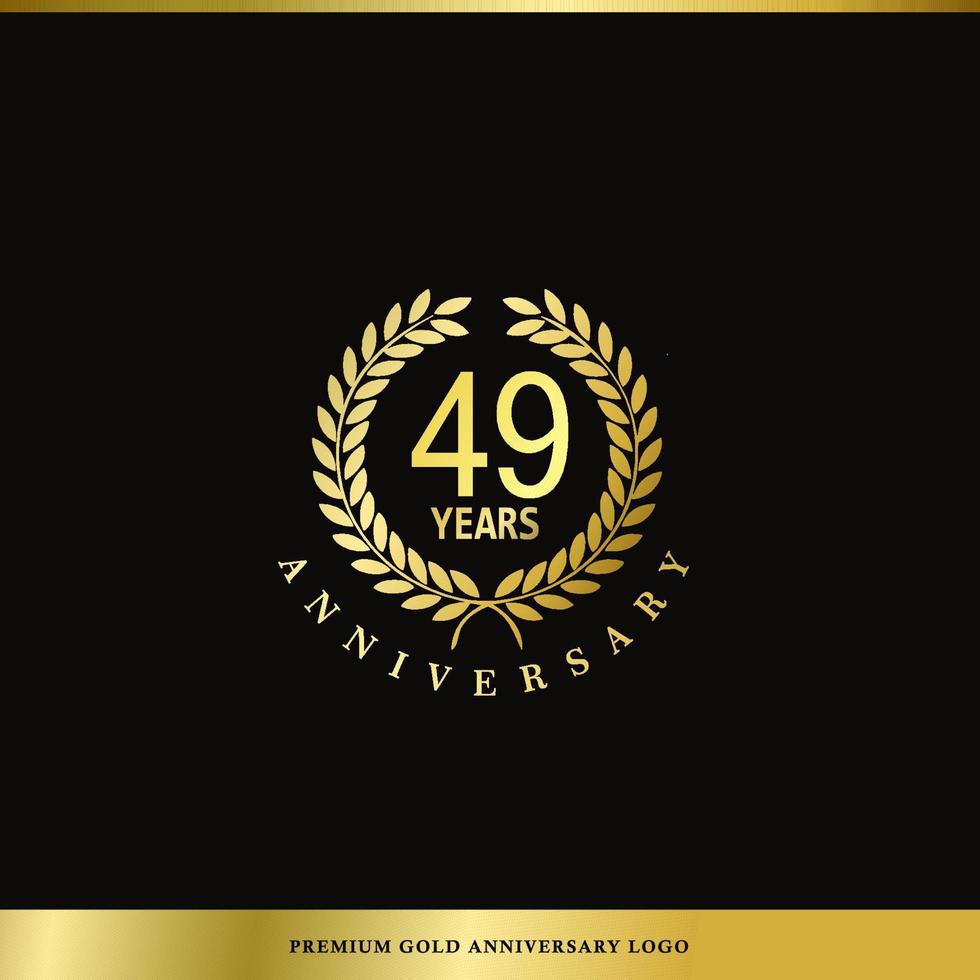 aniversário de logotipo de luxo 49 anos usado para hotel, spa, restaurante, vip, moda e identidade de marca premium. vetor