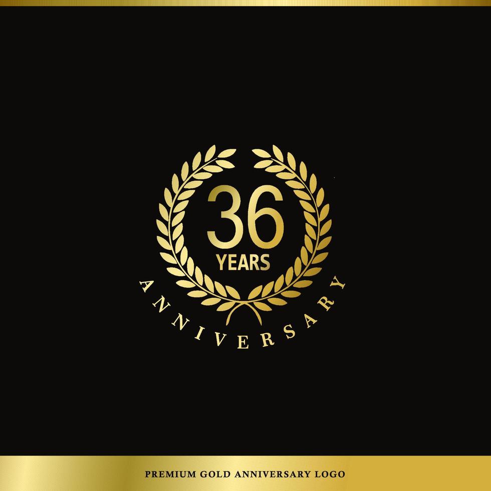 aniversário de logotipo de luxo 36 anos usado para hotel, spa, restaurante, vip, moda e identidade de marca premium. vetor