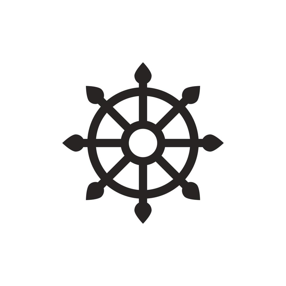 ícone da roda do dharma de buda vetor