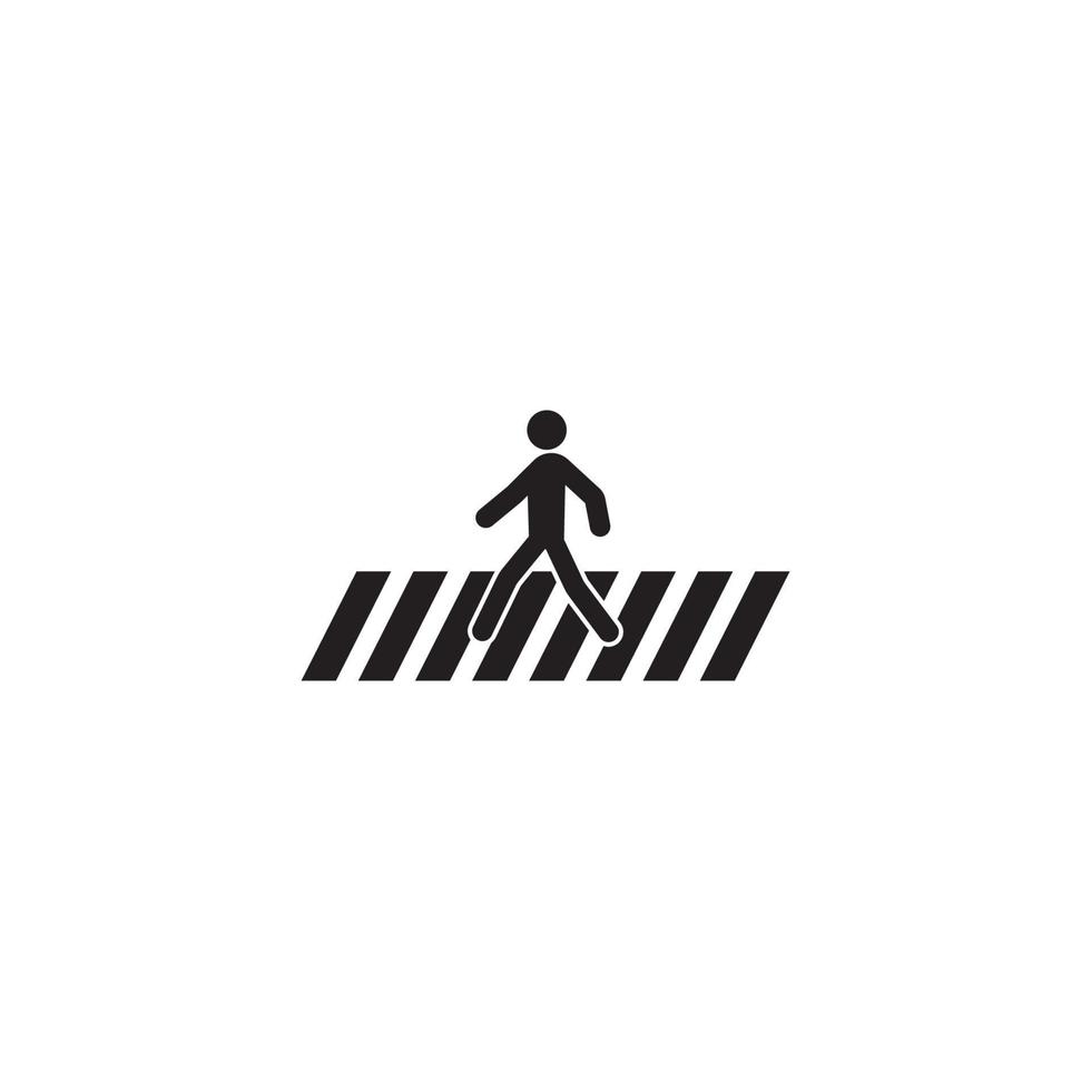 ícone de travessia de estrada humana vetor