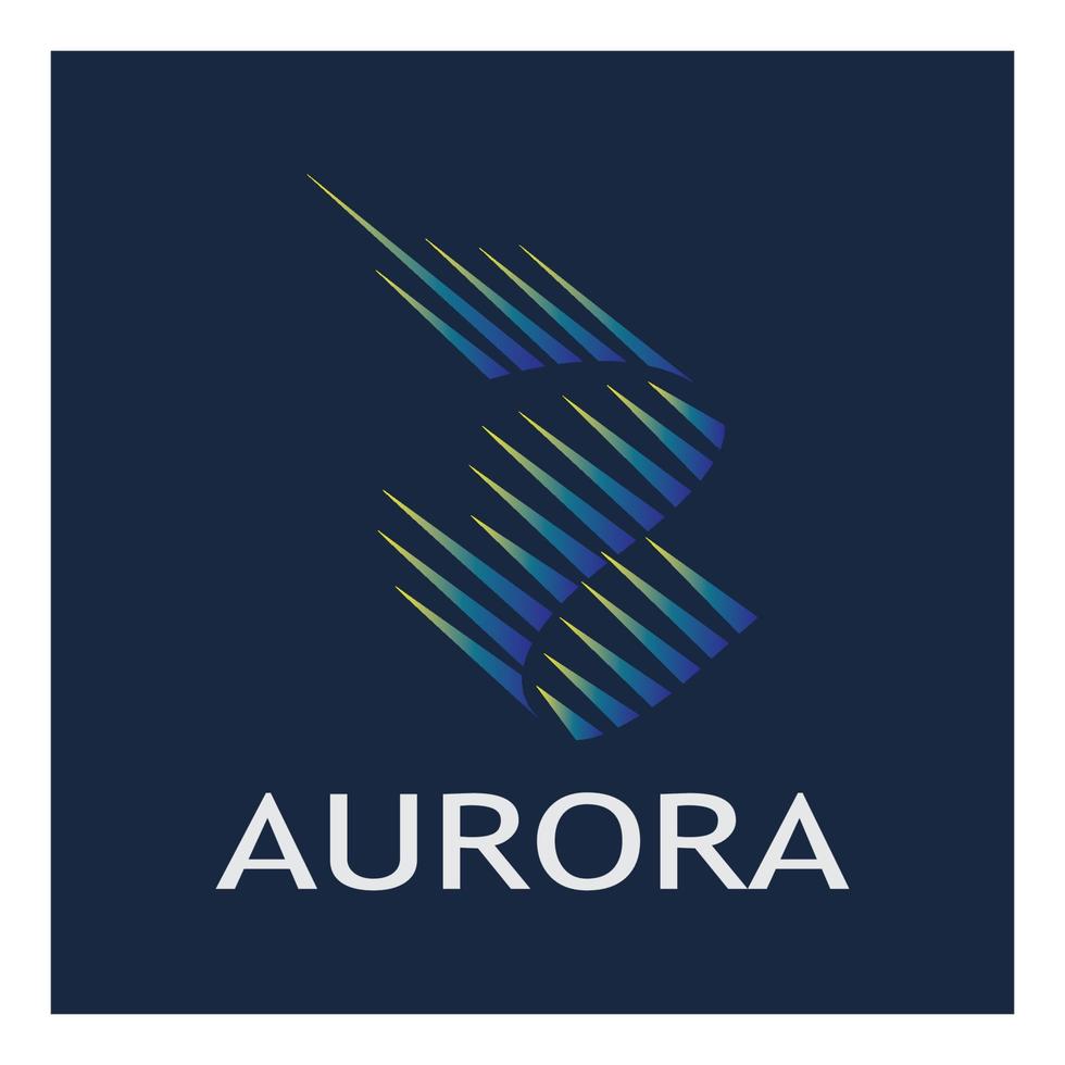 modelo de vetor de ilustração de ícone de design de logotipo aurora