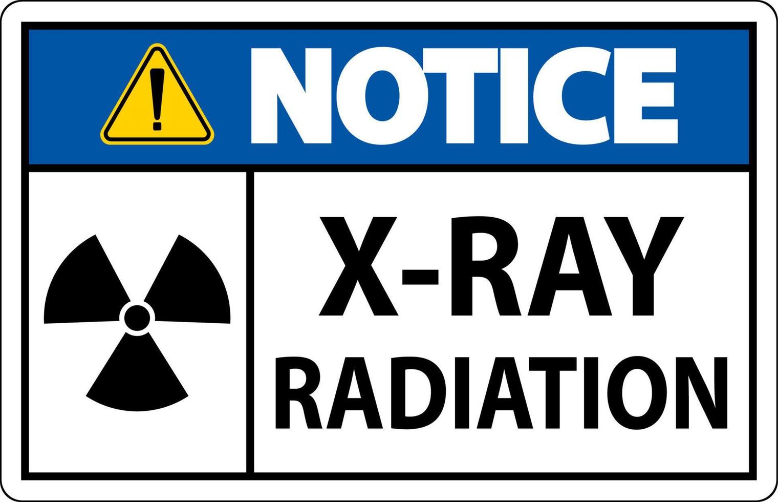 observe sinal de radiação de raio-x em fundo branco vetor