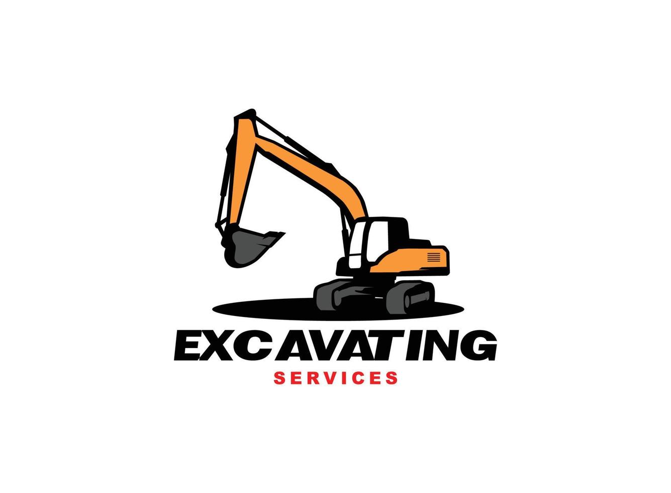 vetor de logotipo de escavadeira para empresa de construção. ilustração vetorial de modelo de equipamento pesado para sua marca.