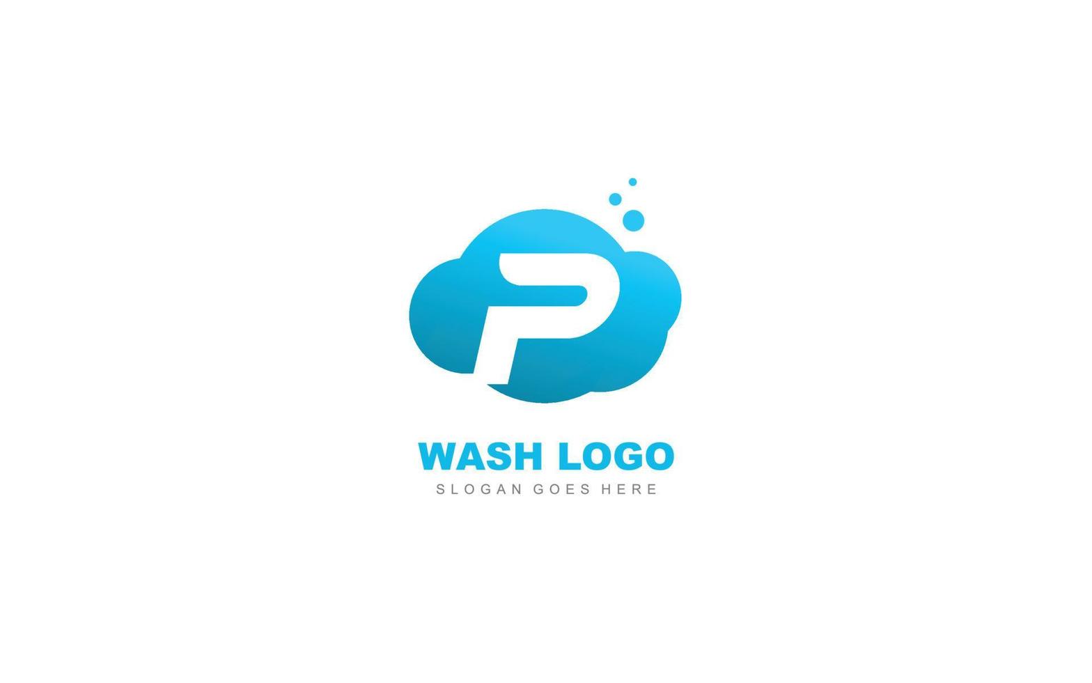 p logo cloud para empresa de branding. carta modelo ilustração vetorial para sua marca. vetor