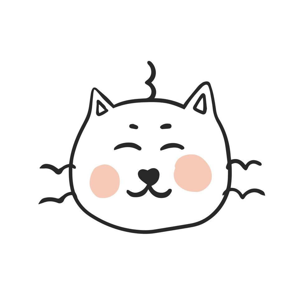 arte de doodle simples de gato engraçado vetor