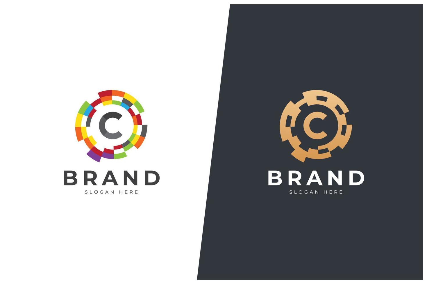 c carta logotipo vetor conceito ícone marca registrada. marca de logotipo universal c