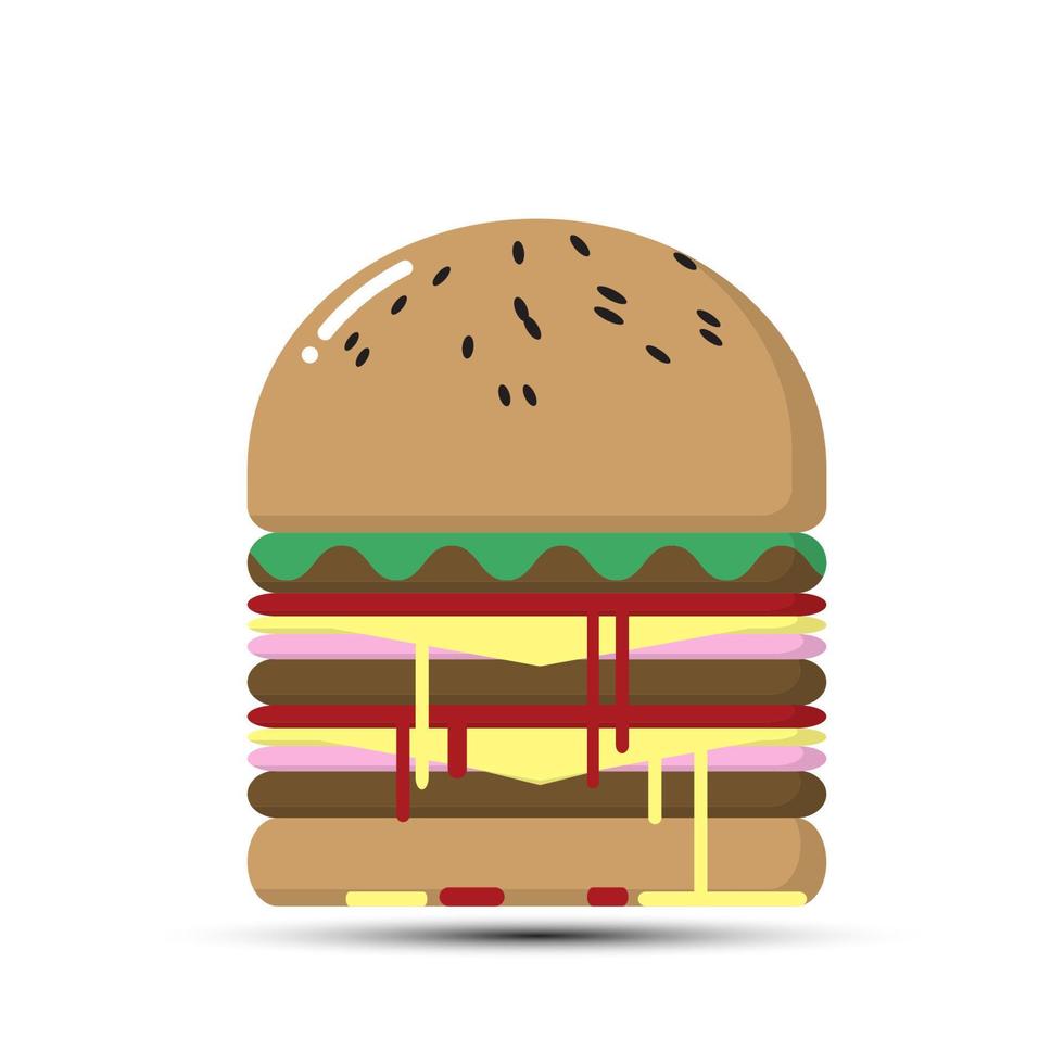 vetor de hambúrguer em fundo branco